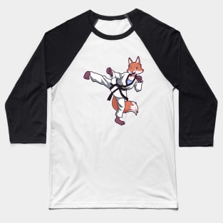 Cartoon fox does hapkido Baseball T-Shirt